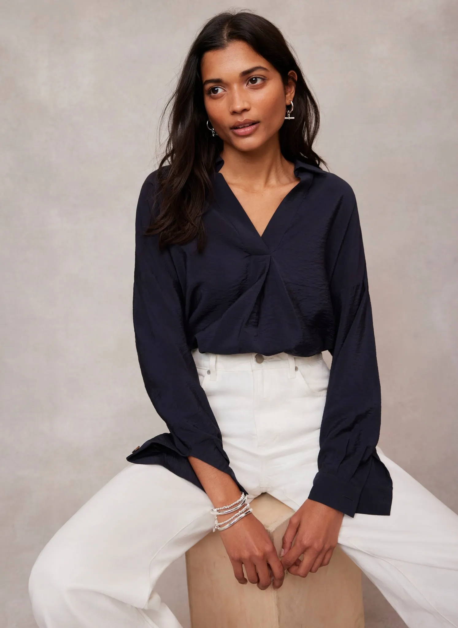 Navy Throw On Shirt sold by Mint Velvet product image thumbnail 3