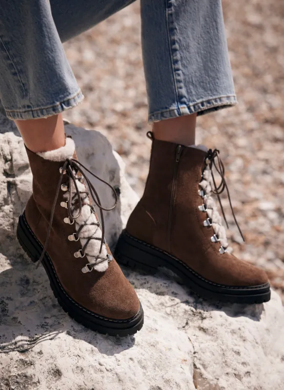 Tan Suede Hiking Boots sold by Mint Velvet