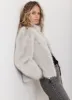 Grey Faux Fur Cropped Jacket sold by Mint Velvet