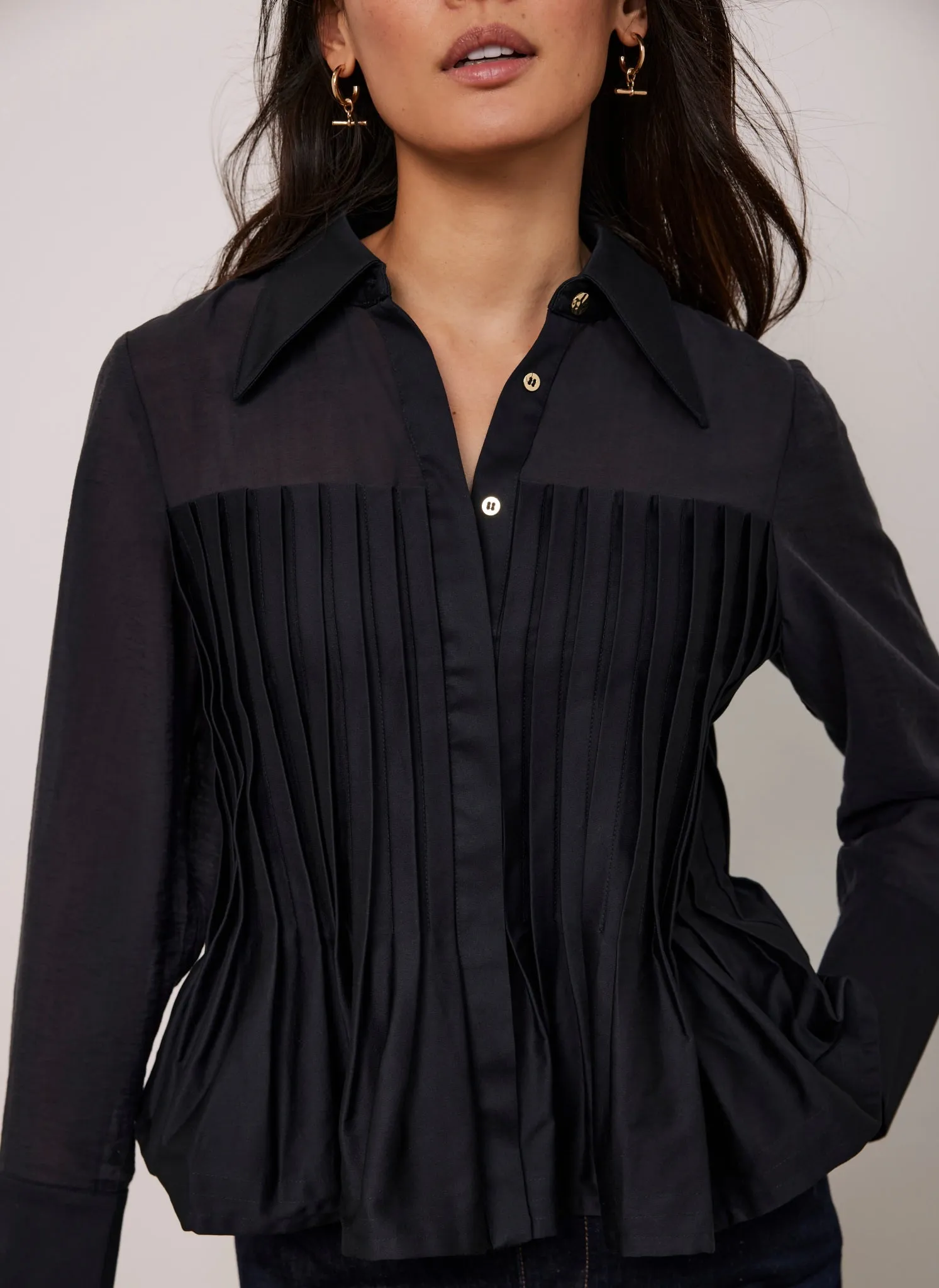 Navy Pintuck Detail Shirt sold by Mint Velvet product image thumbnail 4