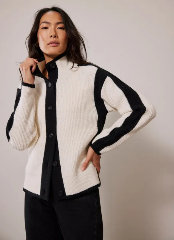 White Contrast Trim Cardigan sold by Mint Velvet