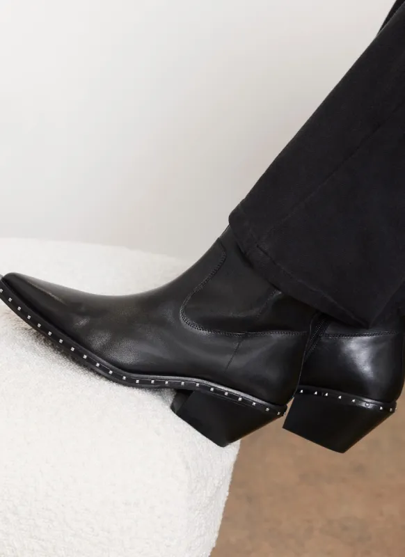 Black Leather Studded Ankle Boots sold by Mint Velvet