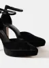 Black Velvet Platform Heels sold by Mint Velvet