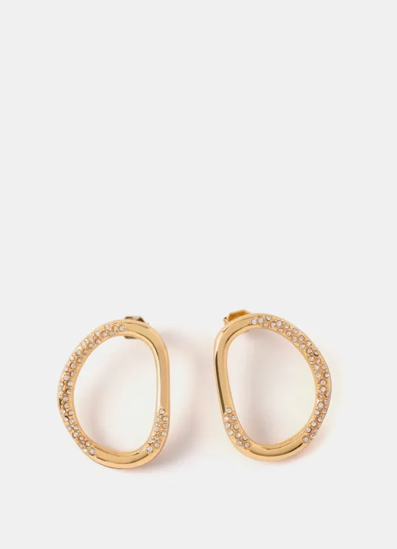 Gold Tone Crystal Hoop Earrings sold by Mint Velvet