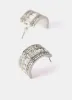Silver Tone Crystal Baguette Earrings sold by Mint Velvet