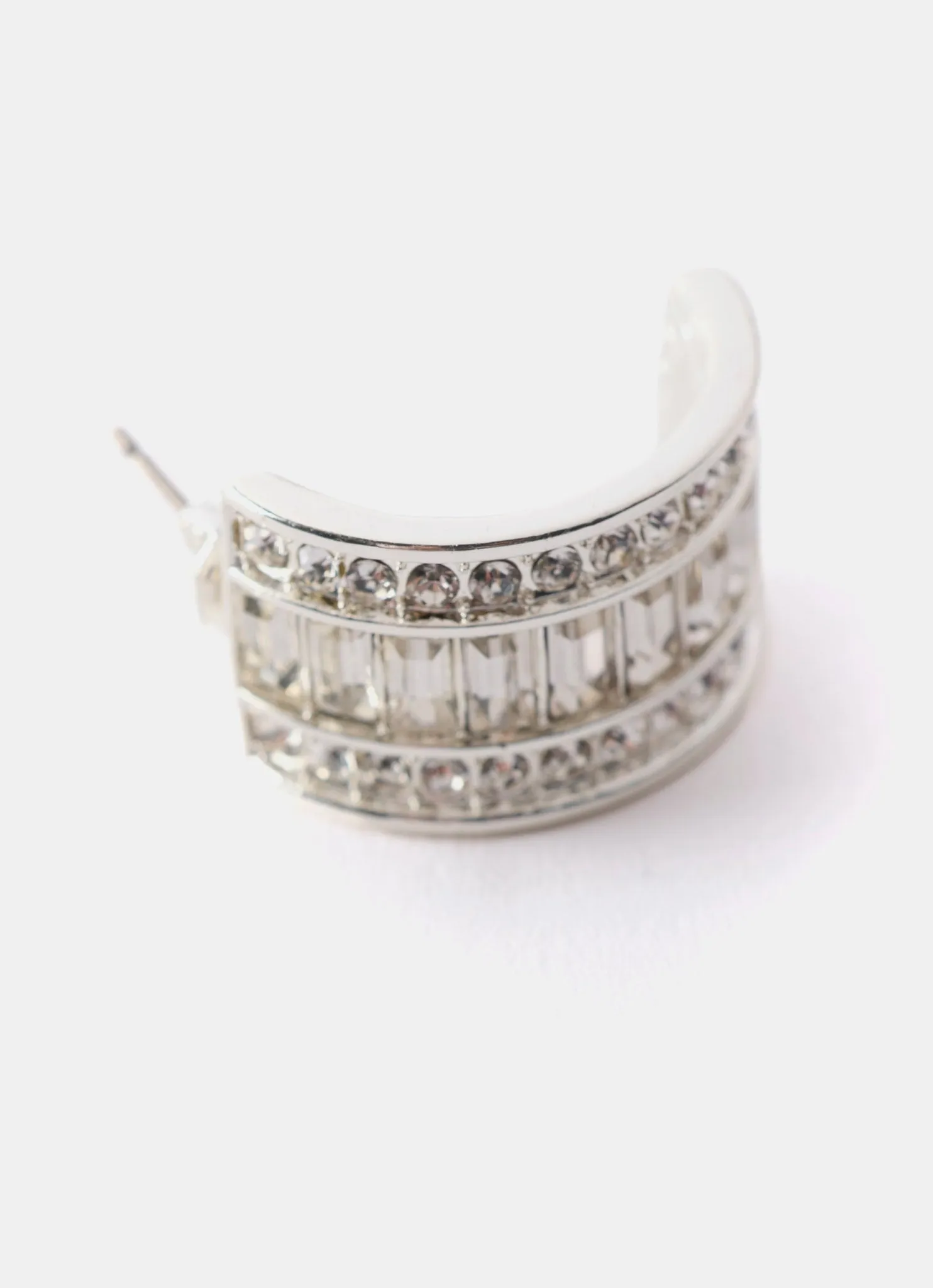 Silver Tone Crystal Baguette Earrings sold by Mint Velvet product image thumbnail 3