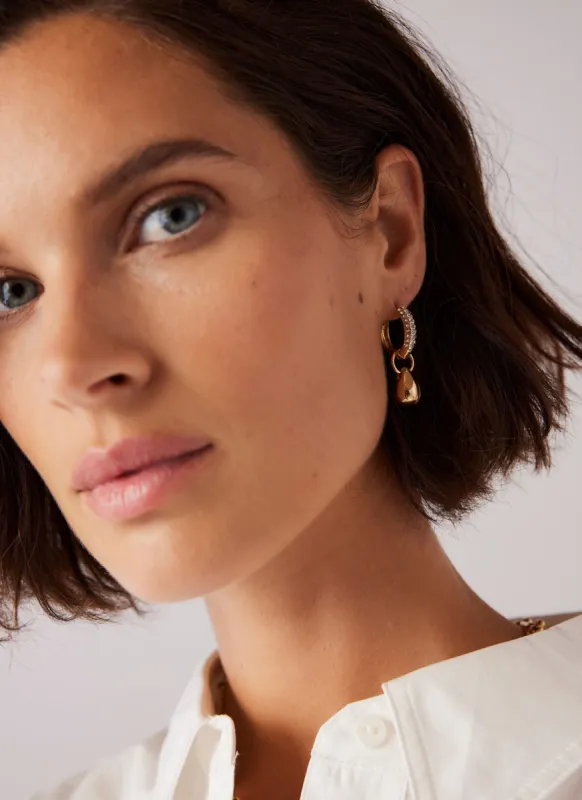 Gold Tone Drop Hoop Earrings sold by Mint Velvet