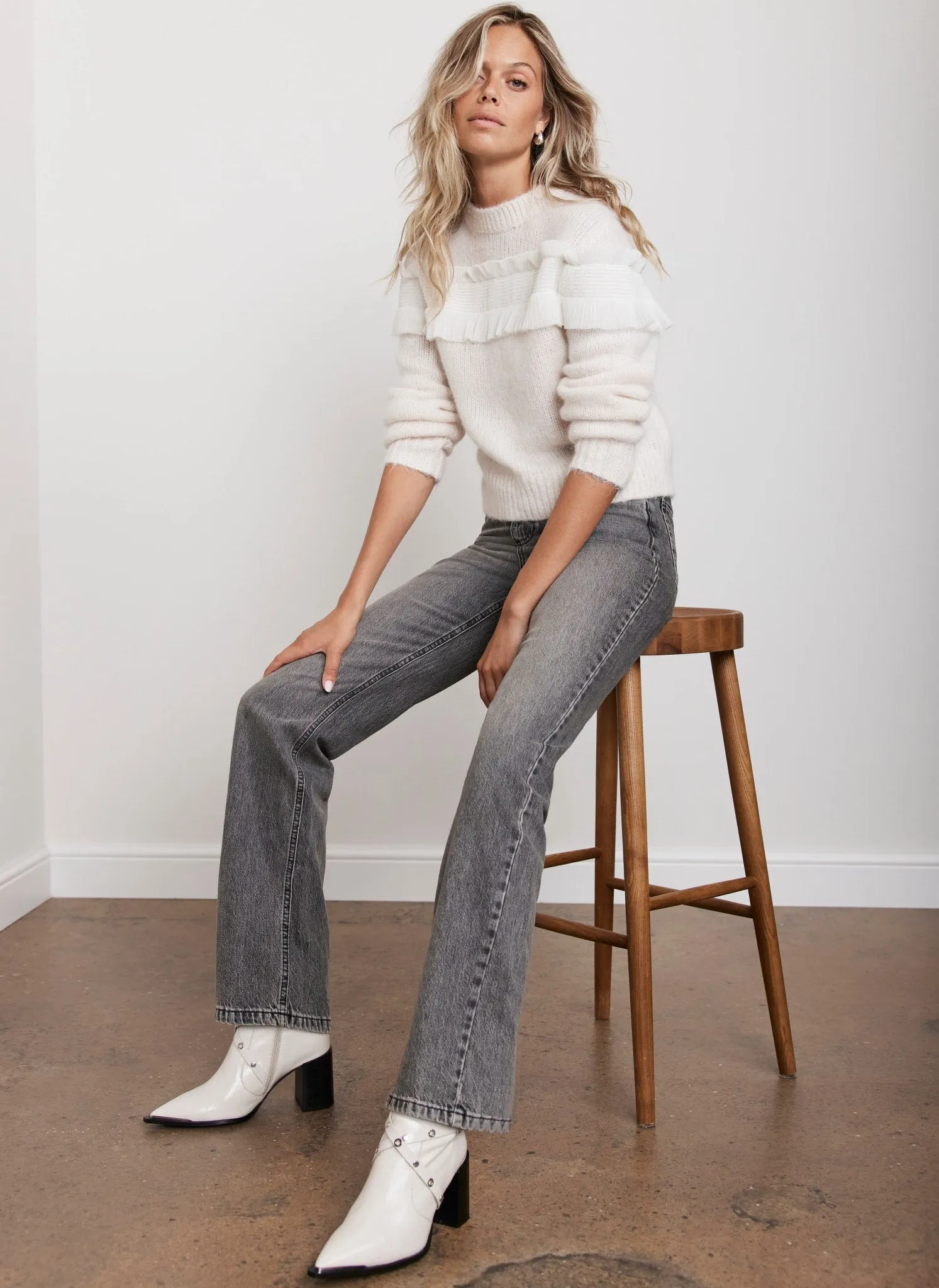 White Tulle Detail Jumper sold by Mint Velvet product image thumbnail 4