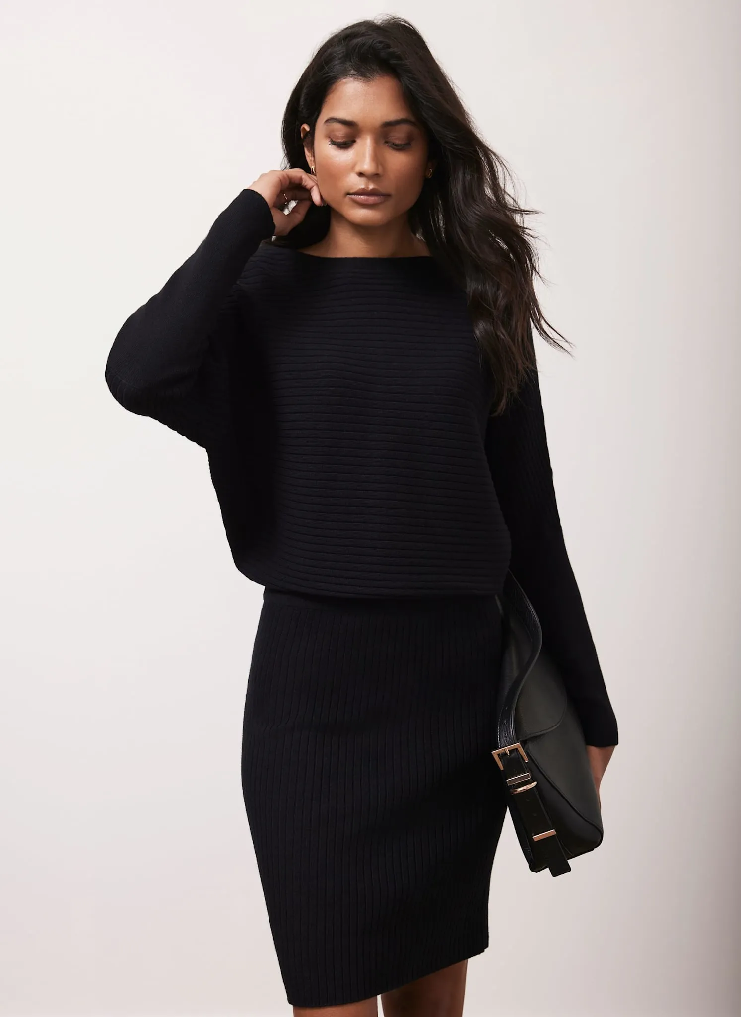 Black Batwing Knit Dress sold by Mint Velvet product image thumbnail 5