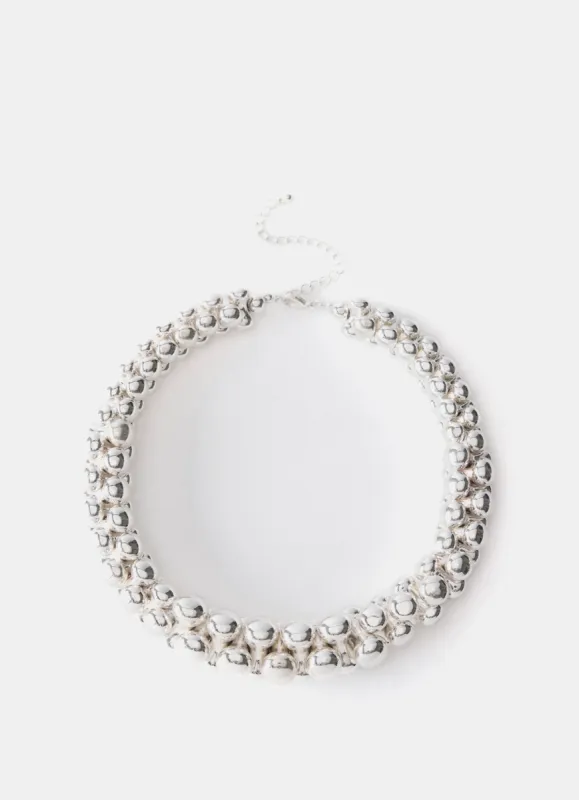 Silver Tone Sphere Statement Necklace sold by Mint Velvet