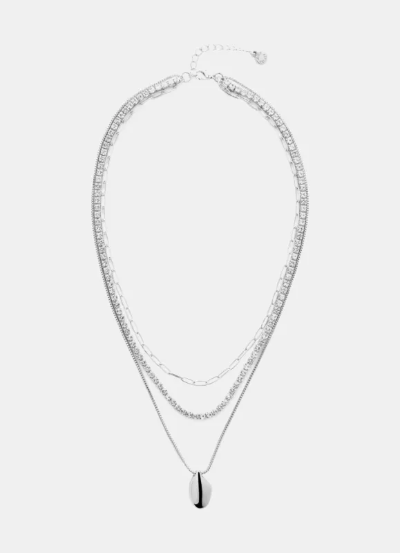 Silver Tone Layered Necklace sold by Mint Velvet