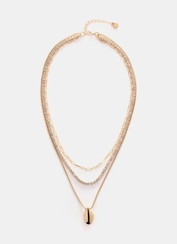 Gold Tone Layered Necklace sold by Mint Velvet