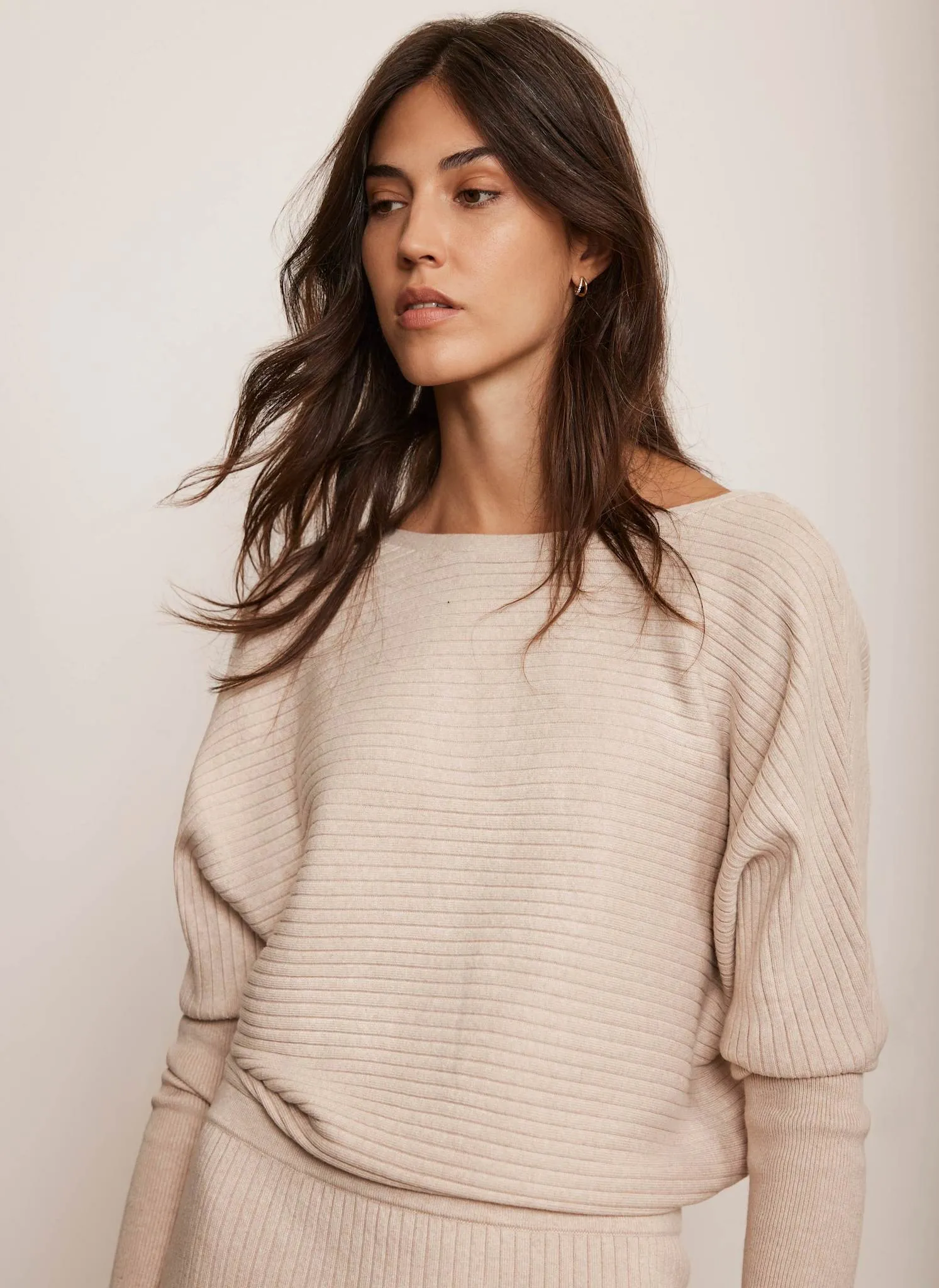 Neutral Batwing Knit Dress sold by Mint Velvet product image thumbnail 3