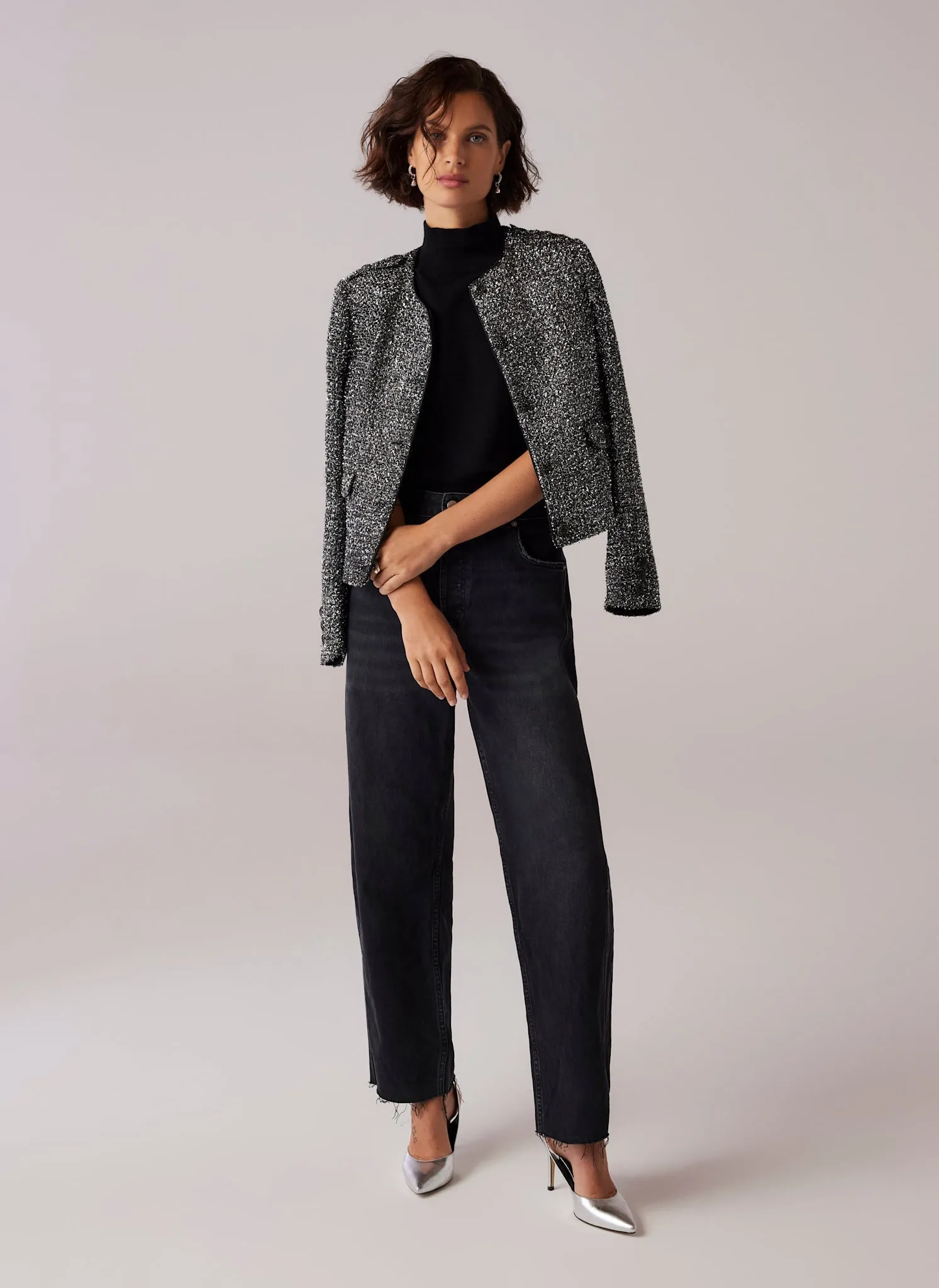 Silver Metallic Military Jacket sold by Mint Velvet product image thumbnail 3