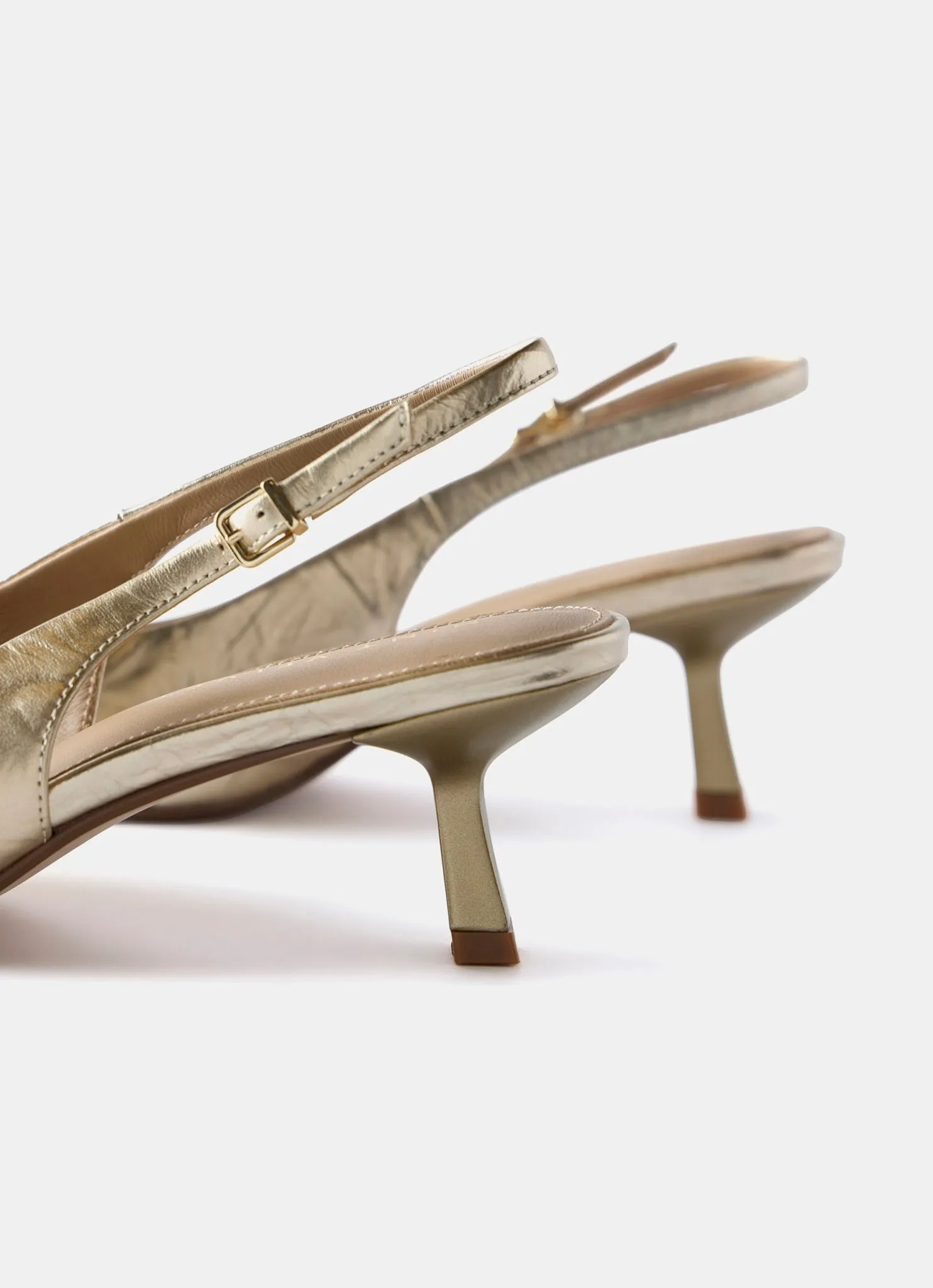 Gold Slingback Kitten Heels sold by Mint Velvet product image thumbnail 4