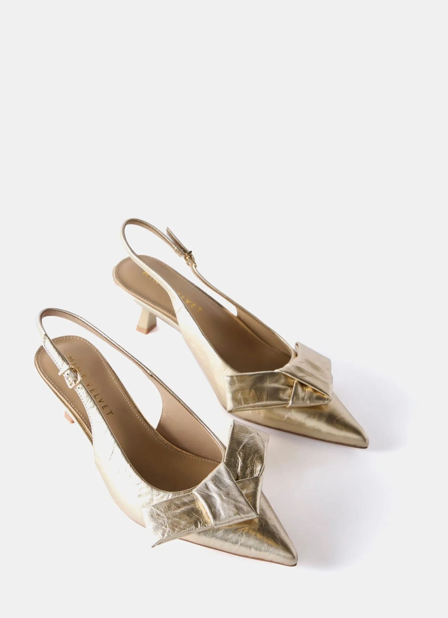 Gold Slingback Kitten Heels sold by Mint Velvet product image thumbnail 3
