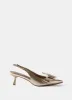 Gold Slingback Kitten Heels sold by Mint Velvet