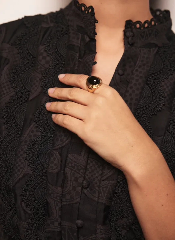 Gold Tone Stone Detail Ring sold by Mint Velvet