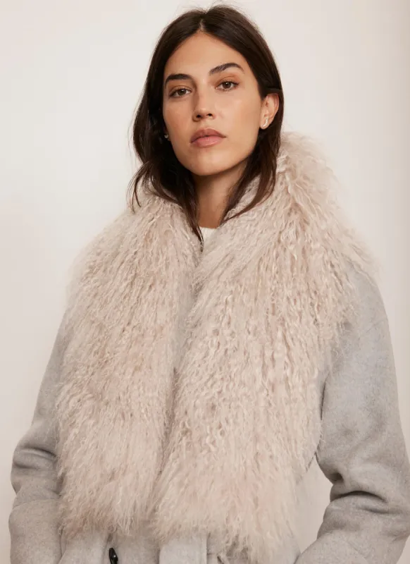 Neutral Mongolian Fur Scarf sold by Mint Velvet