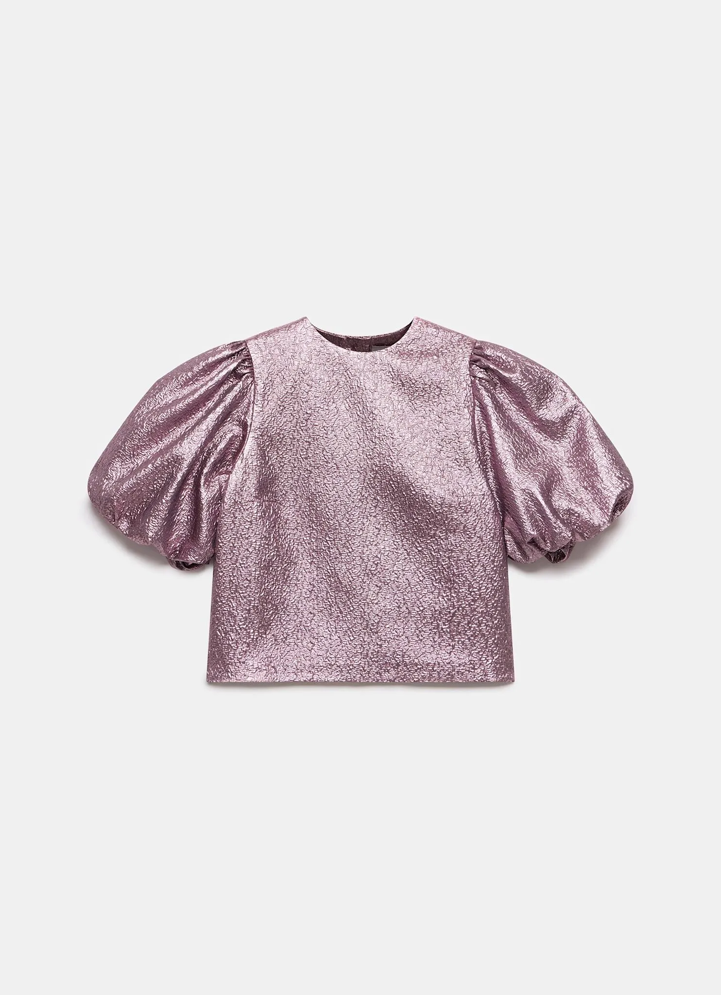 Pink Metallic Puff Sleeve Top sold by Mint Velvet product image thumbnail 5