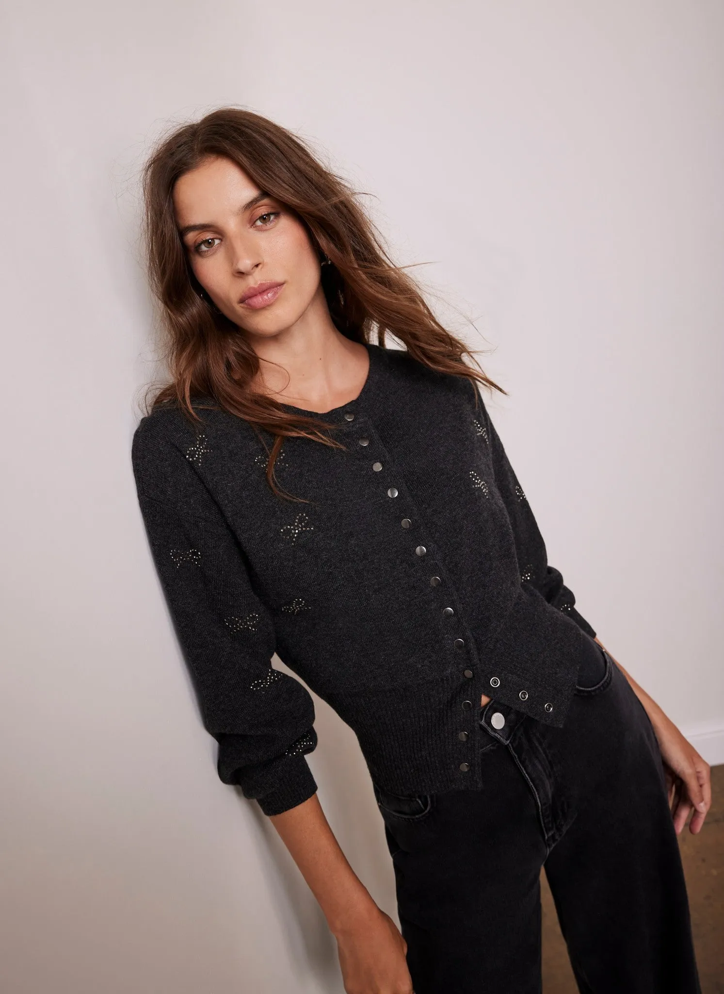 Grey Cotton Blend Bow Detail Cardigan sold by Mint Velvet product image thumbnail 2