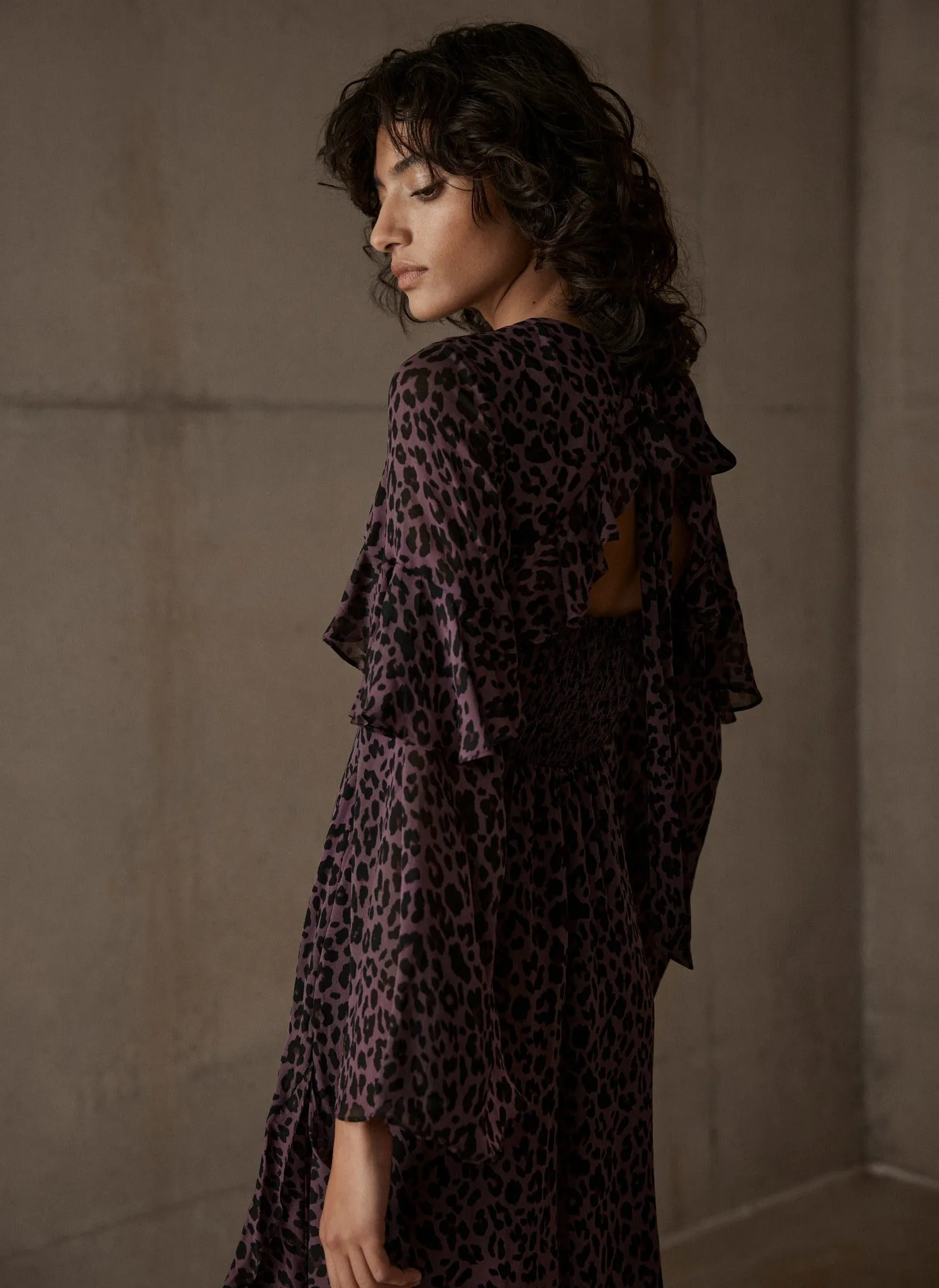 Burgundy Animal Print Maxi Dress sold by Mint Velvet product image thumbnail 3