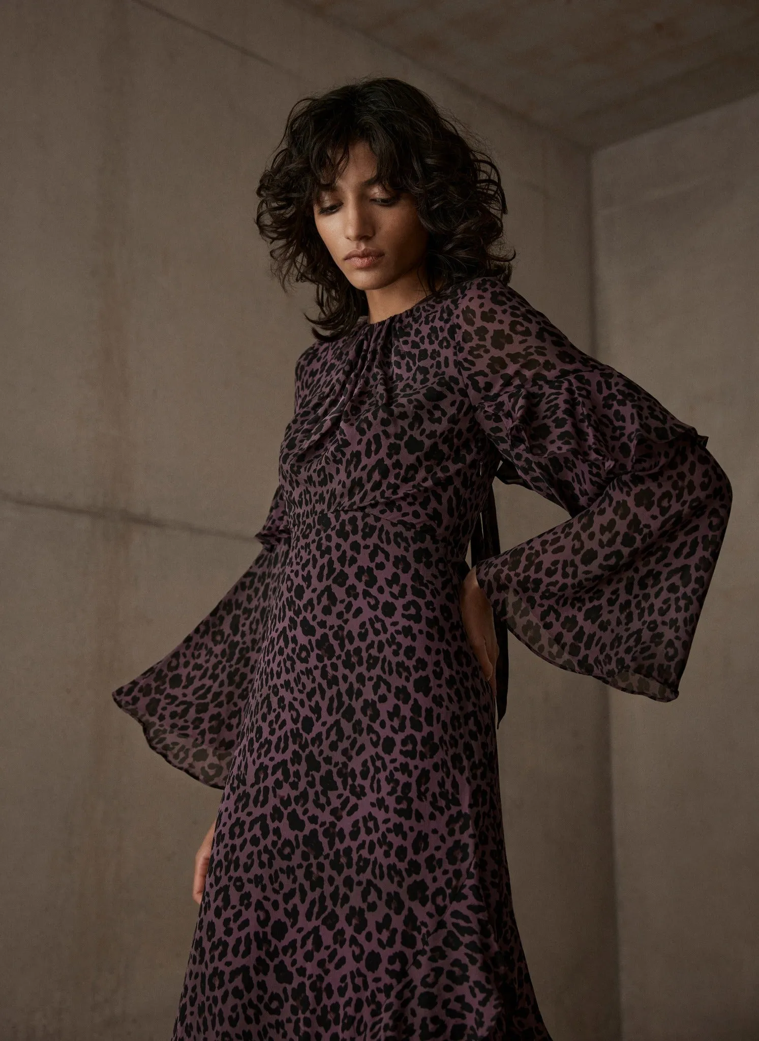 Burgundy Animal Print Maxi Dress sold by Mint Velvet product image thumbnail 2