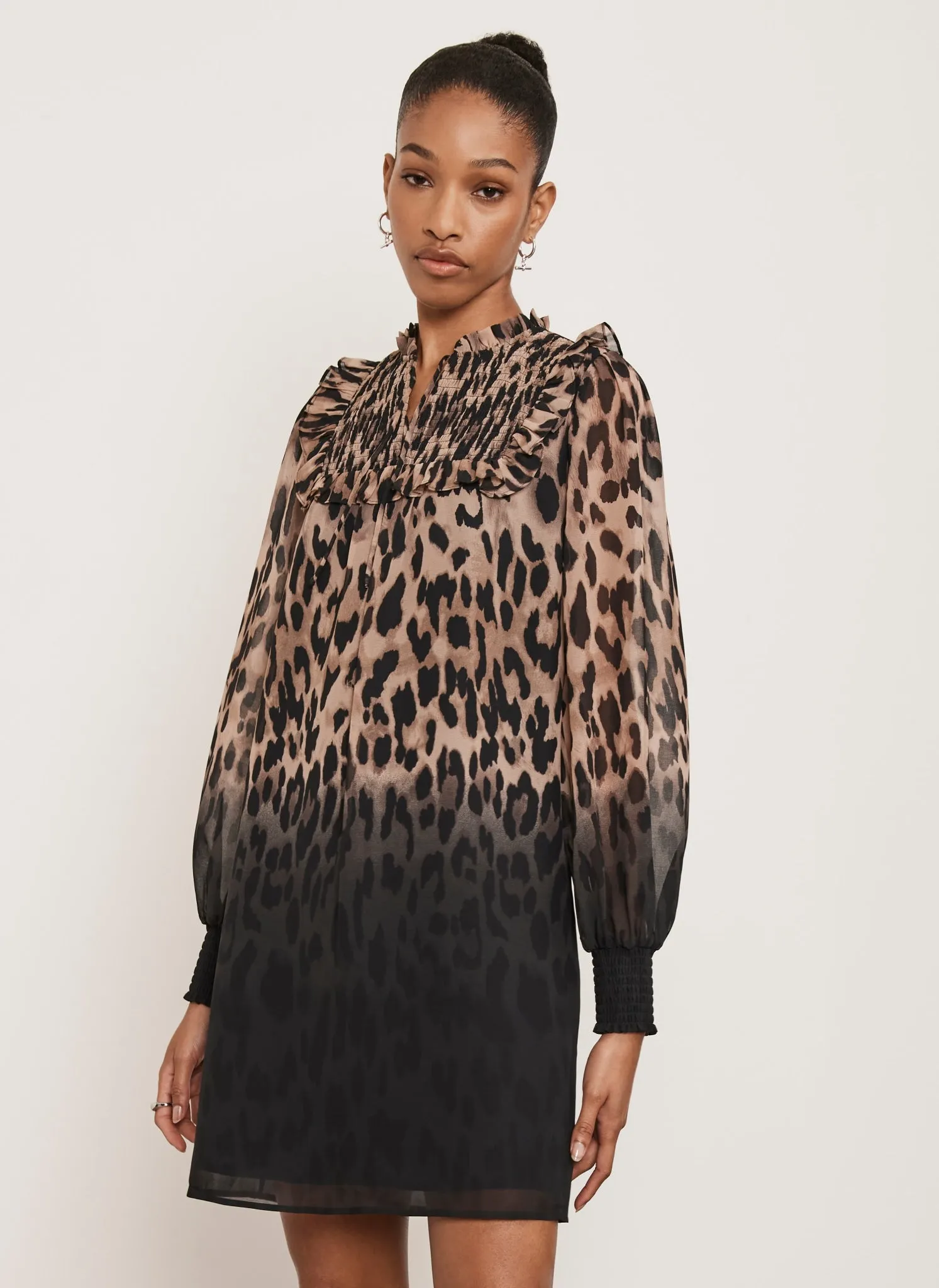 Leopard Print Smock Mini Dress sold by Mint Velvet product image thumbnail 4