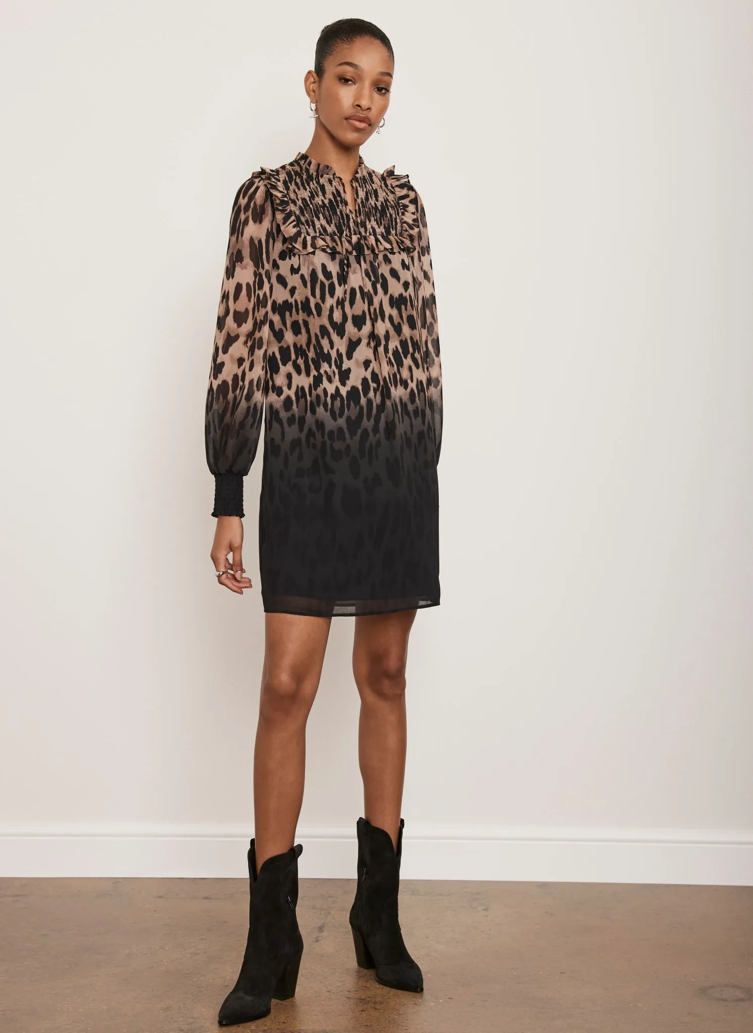 Leopard Print Smock Mini Dress sold by Mint Velvet product image thumbnail 2