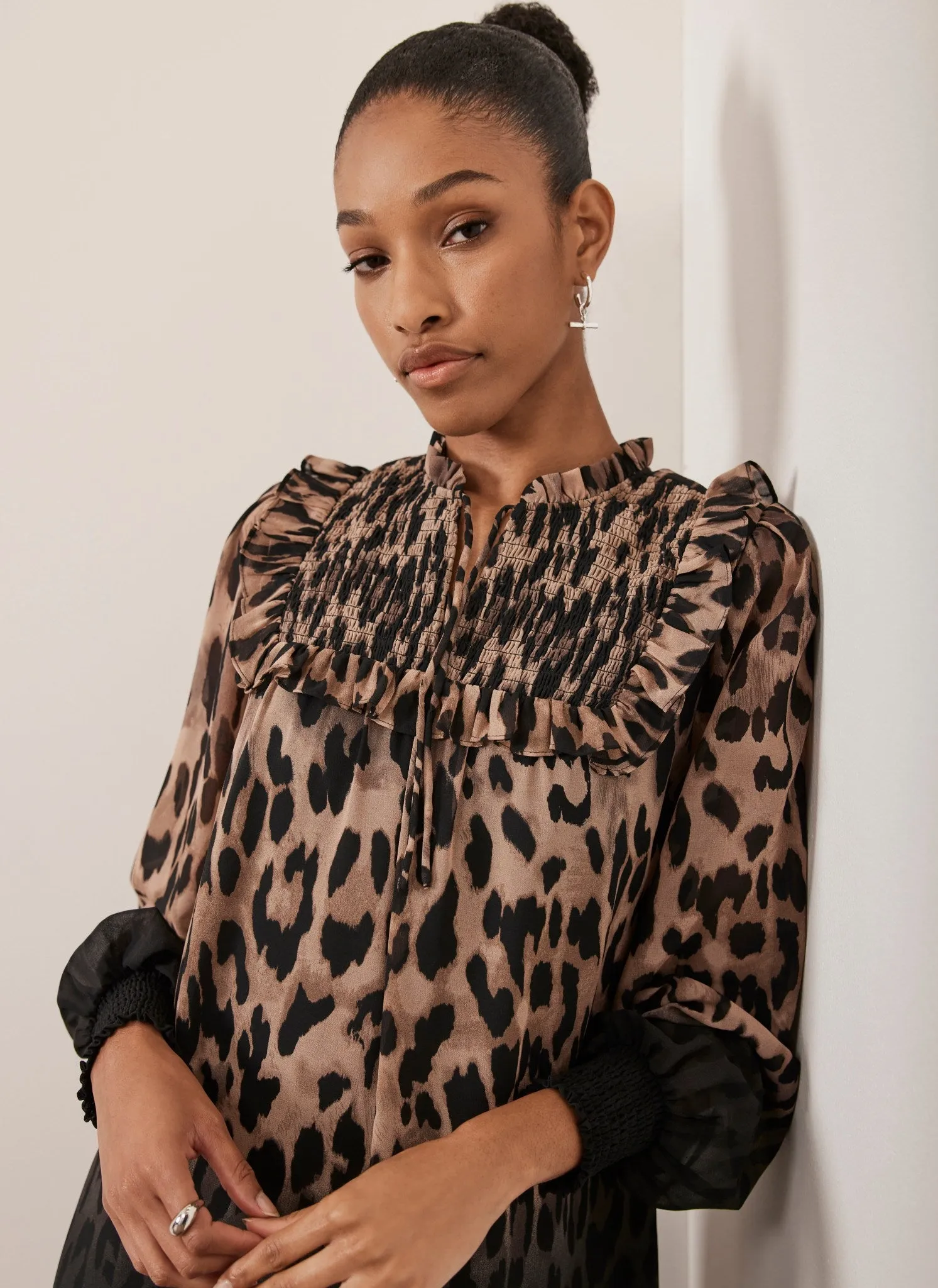 Leopard Print Smock Mini Dress sold by Mint Velvet product image thumbnail 3