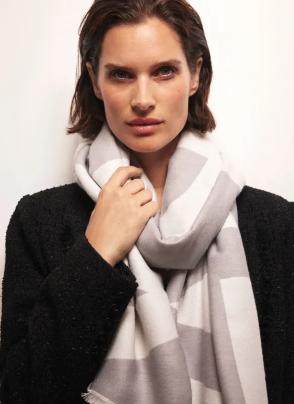 Cream Graphic Design Scarf sold by Mint Velvet