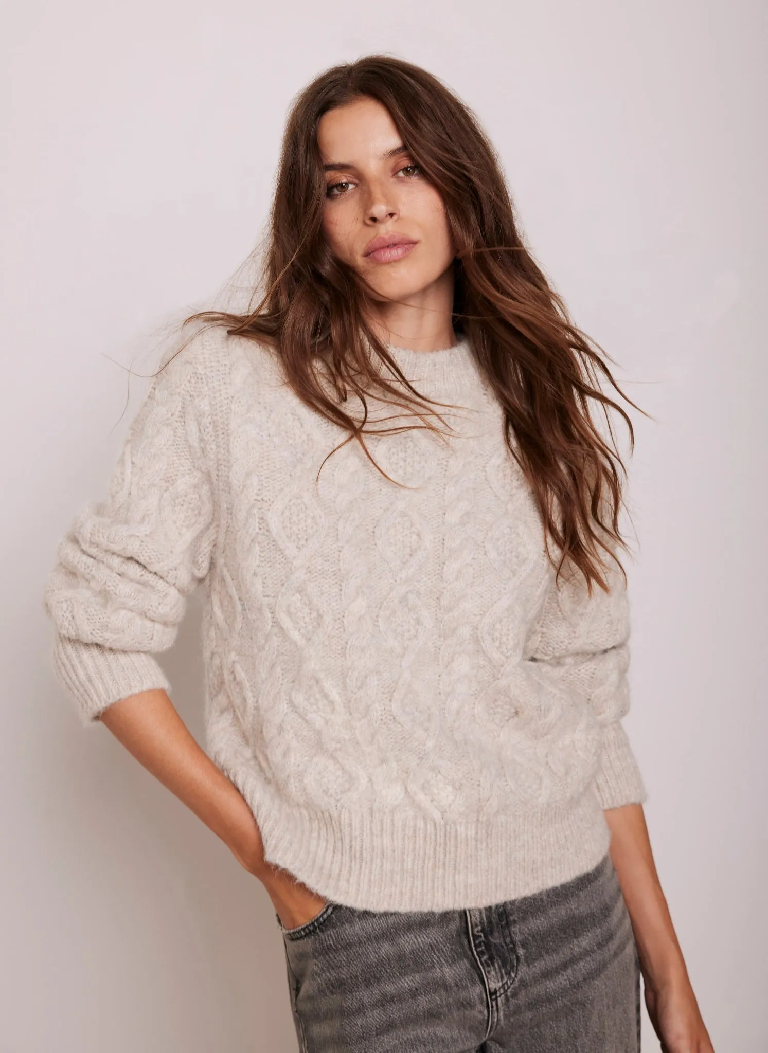 Neutral Cable Knit Jumper sold by Mint Velvet product image thumbnail 2