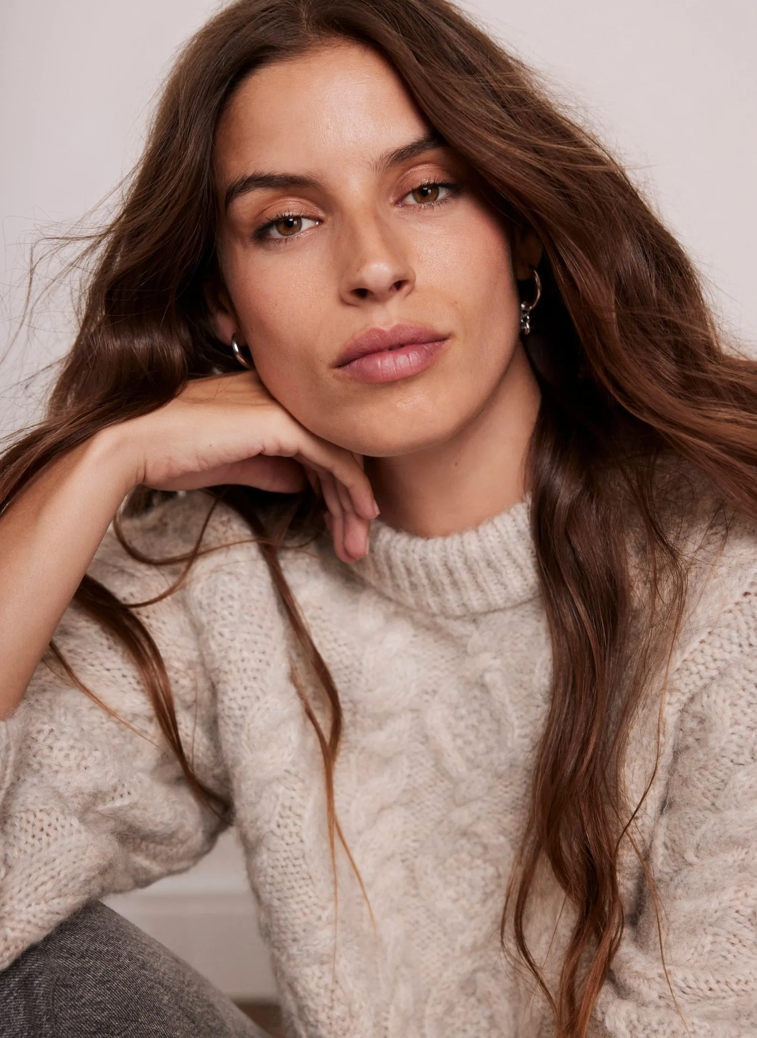 Neutral Cable Knit Jumper sold by Mint Velvet product image thumbnail 5