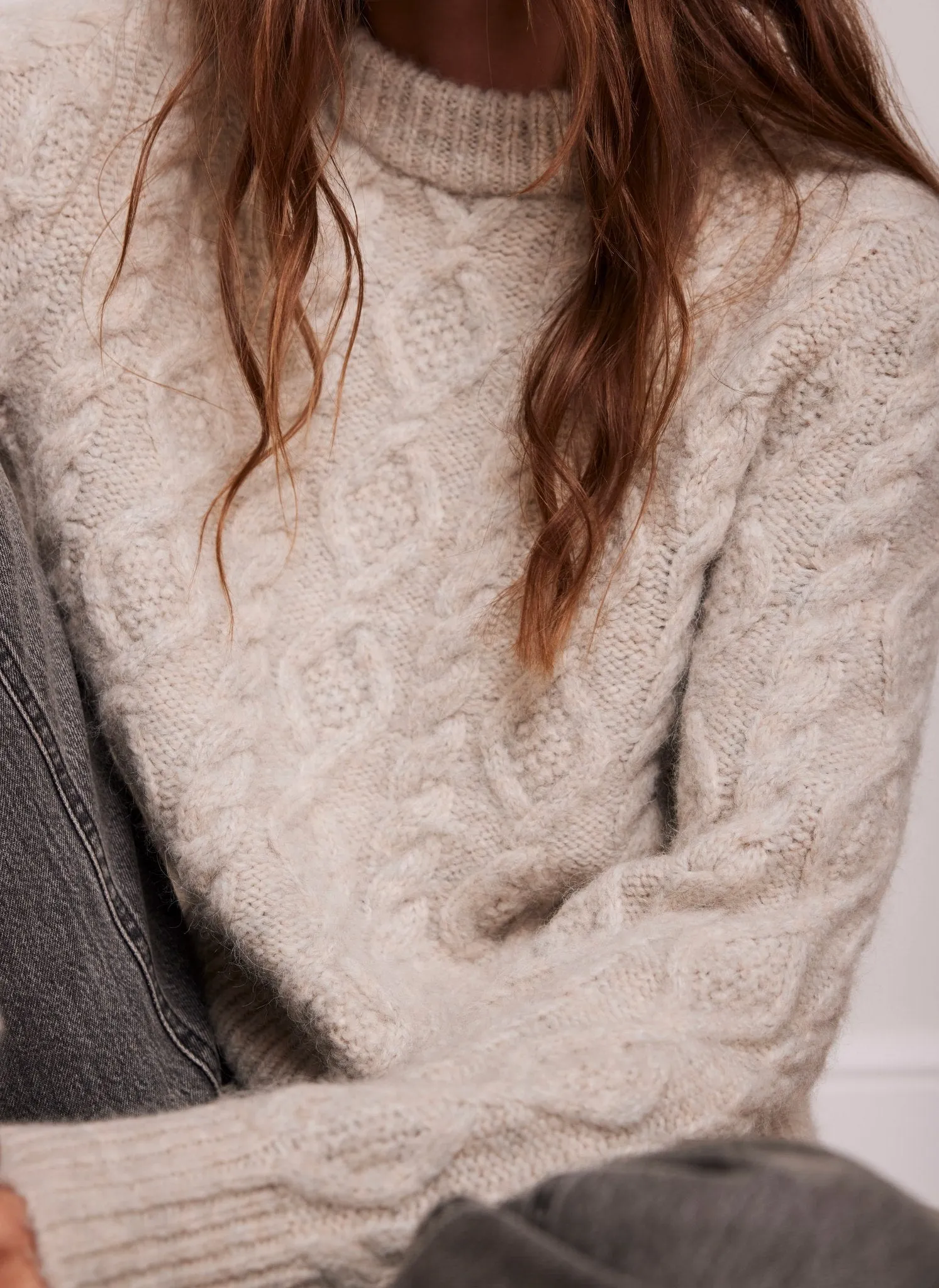 Neutral Cable Knit Jumper sold by Mint Velvet product image thumbnail 3