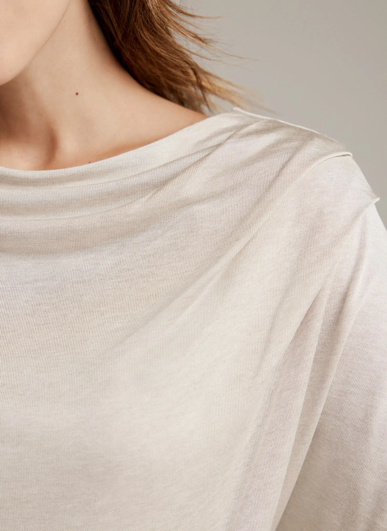 Neutral Metallic Ruched Long Sleeve Top sold by Mint Velvet product image thumbnail 3