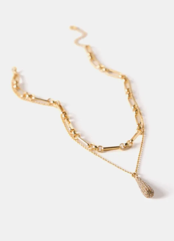 Gold Tone Layered Chain Necklace sold by Mint Velvet