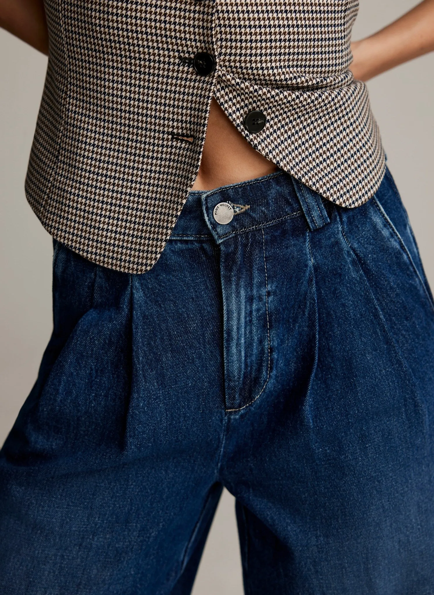 Dark Indigo Pleat Front Wide Jeans sold by Mint Velvet product image thumbnail 4