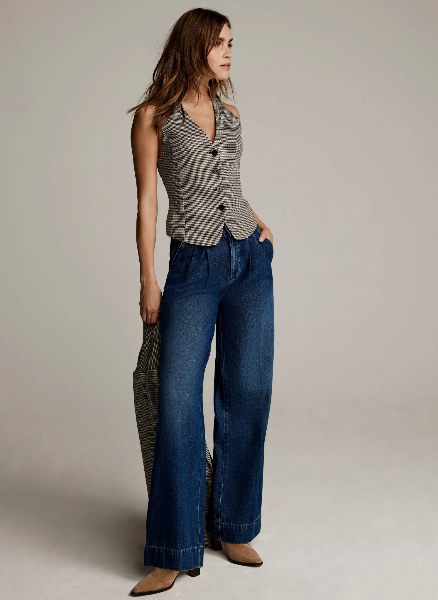 Dark Indigo Pleat Front Wide Jeans sold by Mint Velvet product image thumbnail 3