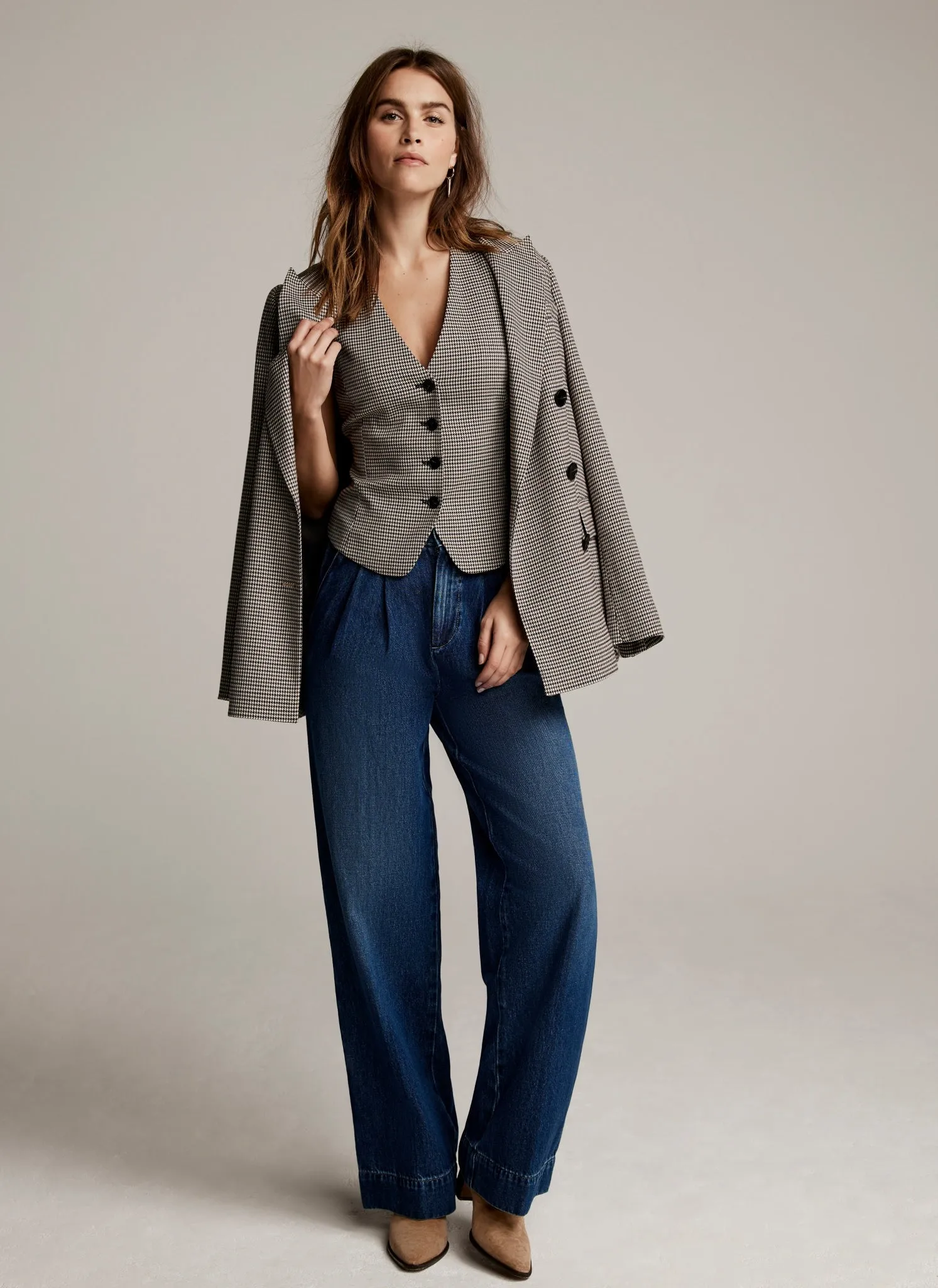 Dark Indigo Pleat Front Wide Jeans sold by Mint Velvet product image thumbnail 2