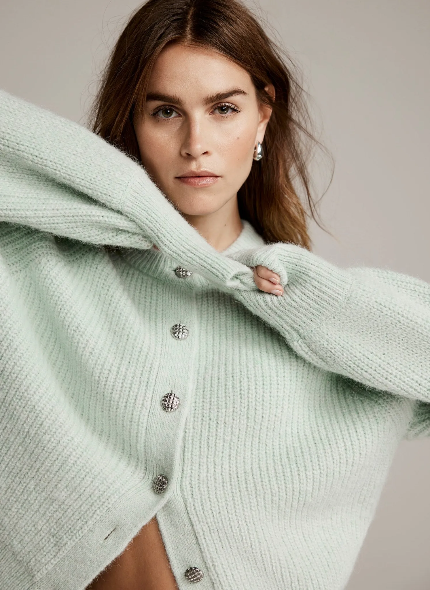 Green Knit Cocoon Cardigan sold by Mint Velvet product image thumbnail 2