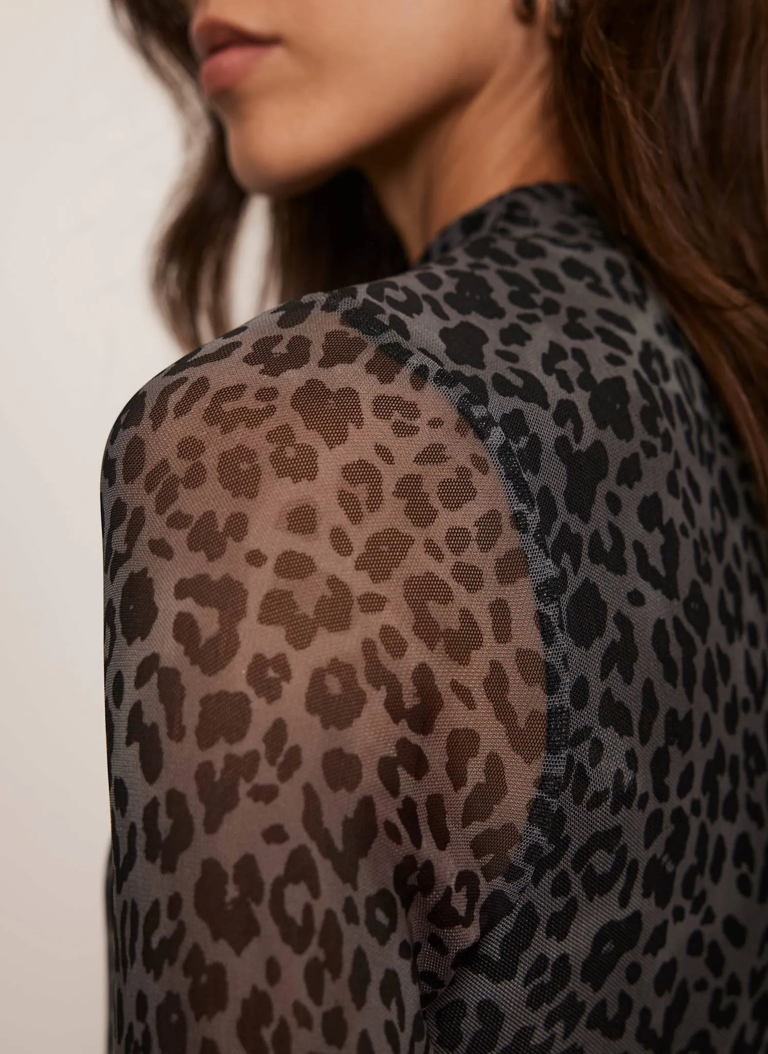 Grey Animal Mesh Top sold by Mint Velvet product image thumbnail 4