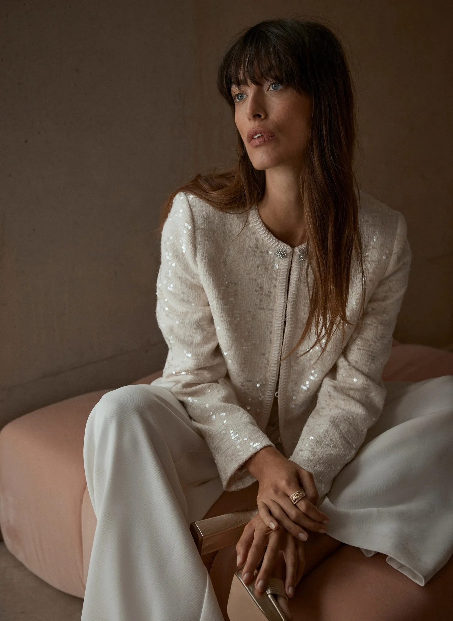 White Sequin Jacket sold by Mint Velvet