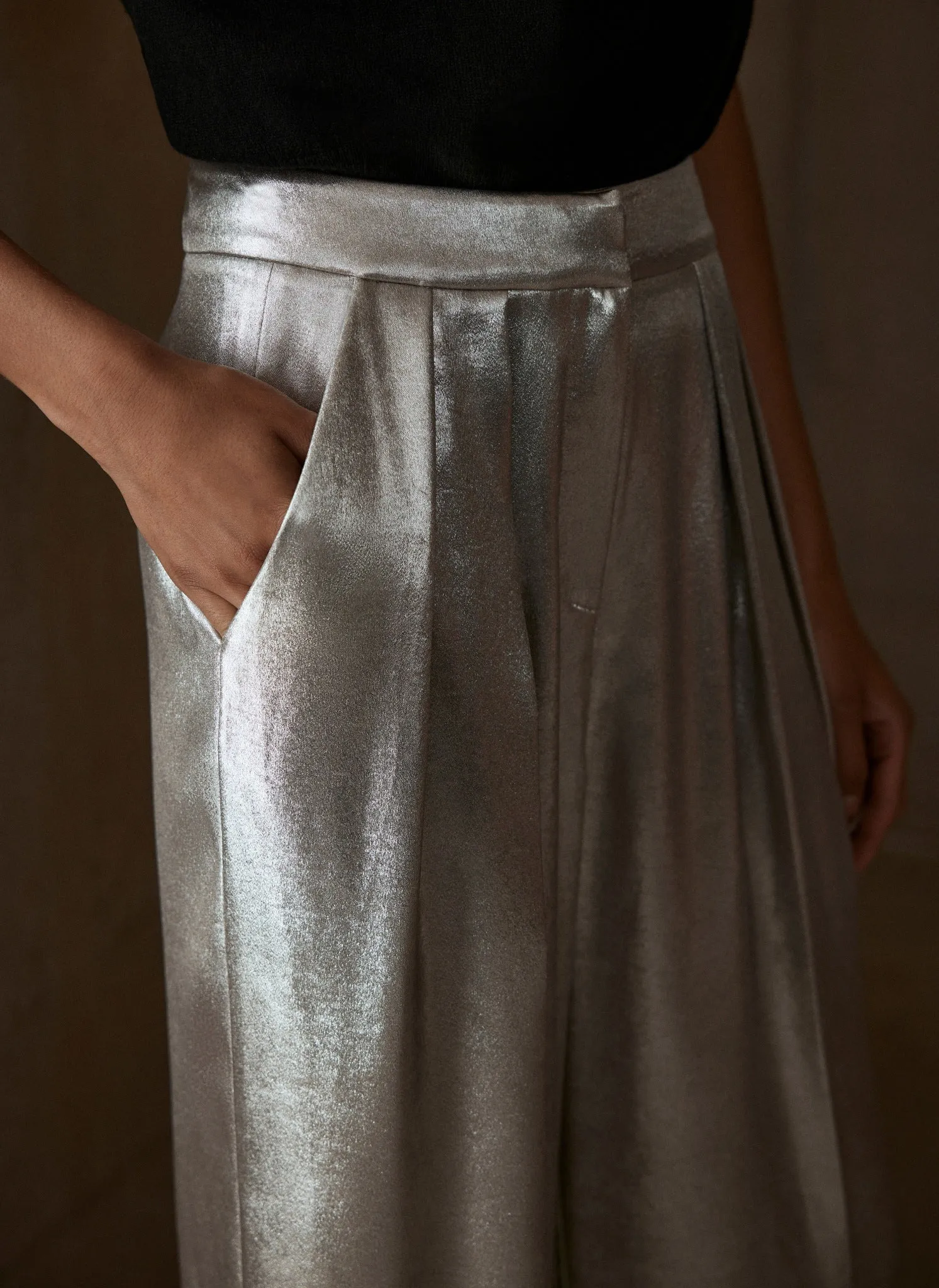 Metallic Wide Trousers sold by Mint Velvet product image thumbnail 3