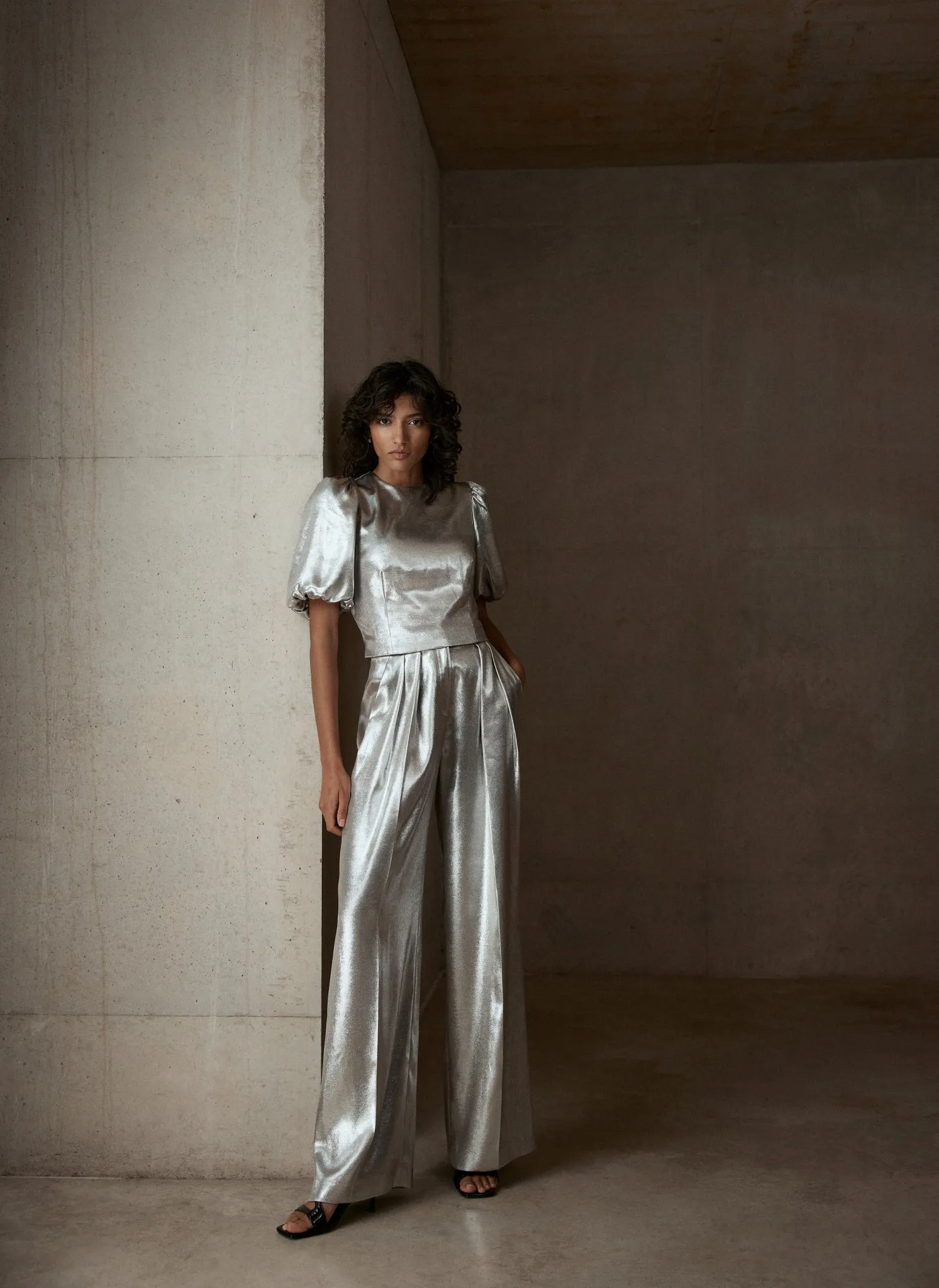 Metallic Wide Trousers sold by Mint Velvet product image thumbnail 2