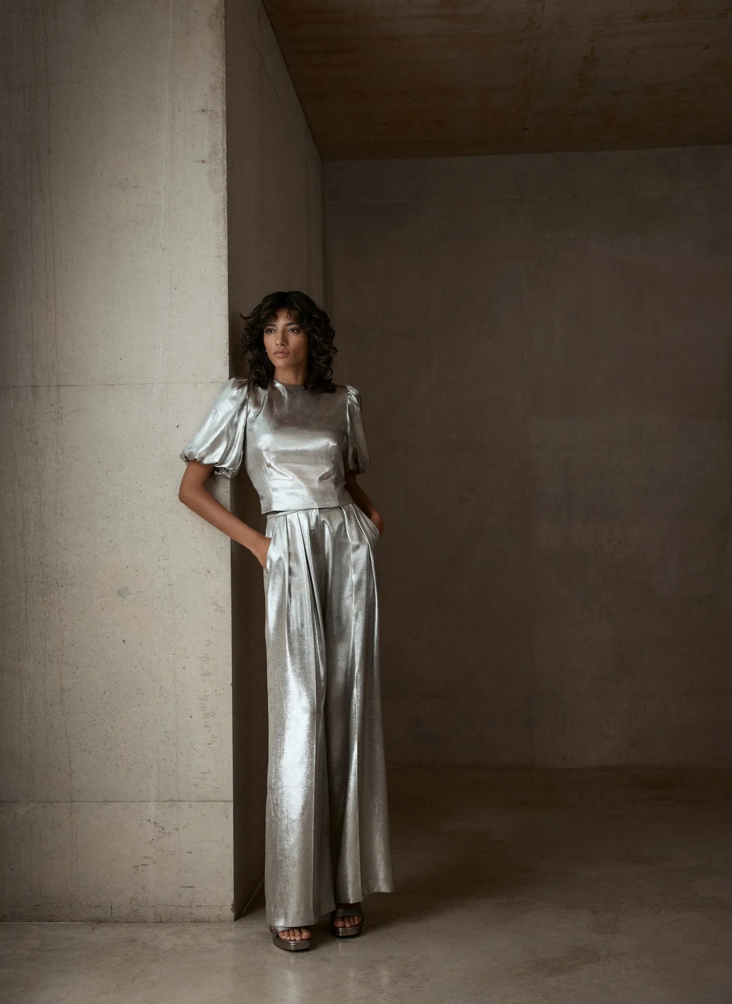 Metallic Wide Trousers sold by Mint Velvet product image thumbnail 5