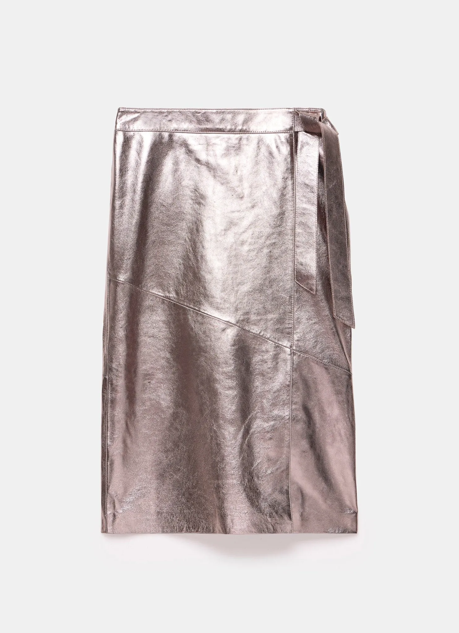 Gold Leather Midi Wrap Skirt sold by Mint Velvet product image thumbnail 5