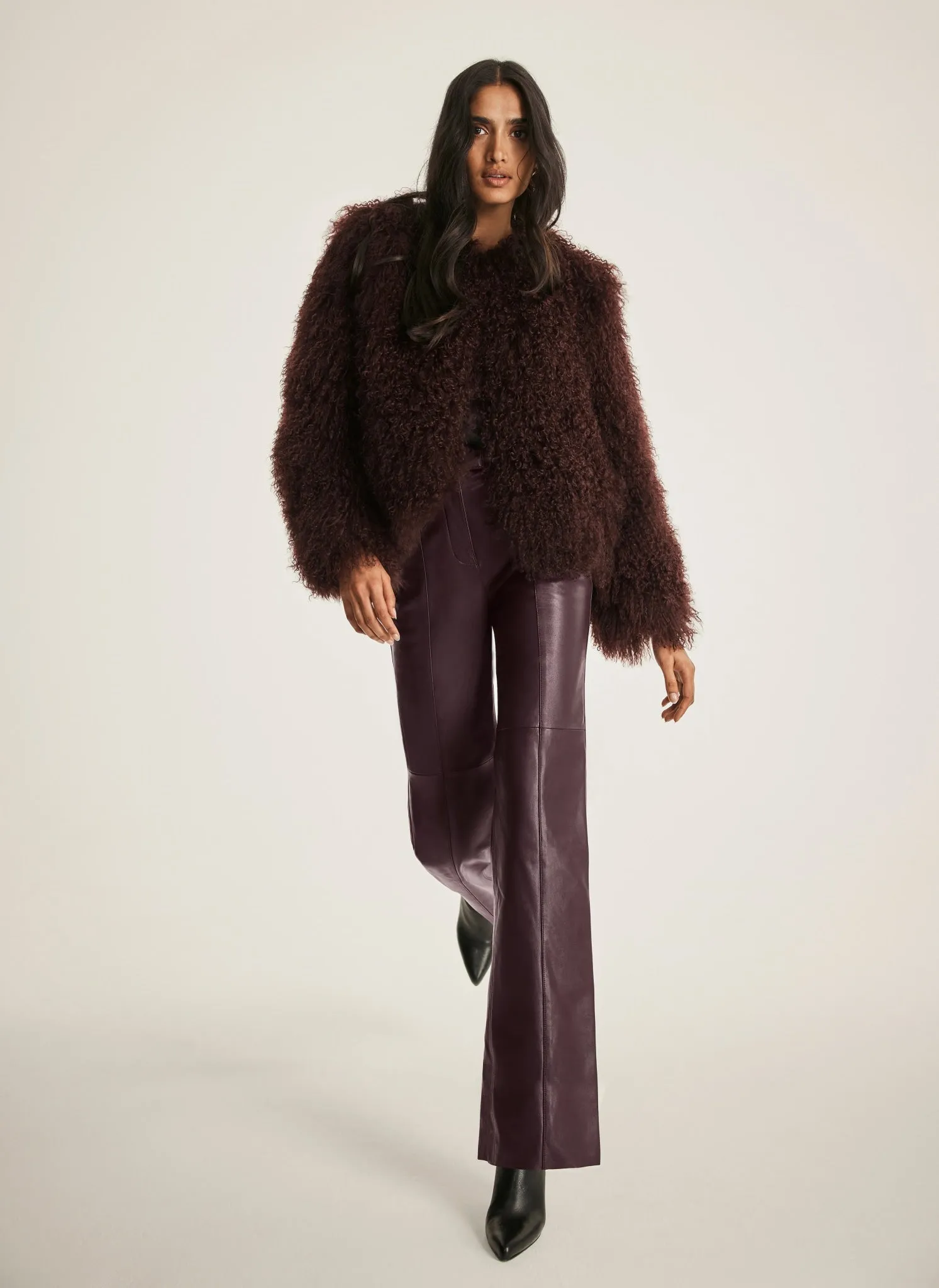 Burgundy Mongolian Fur Jacket sold by Mint Velvet product image thumbnail 2