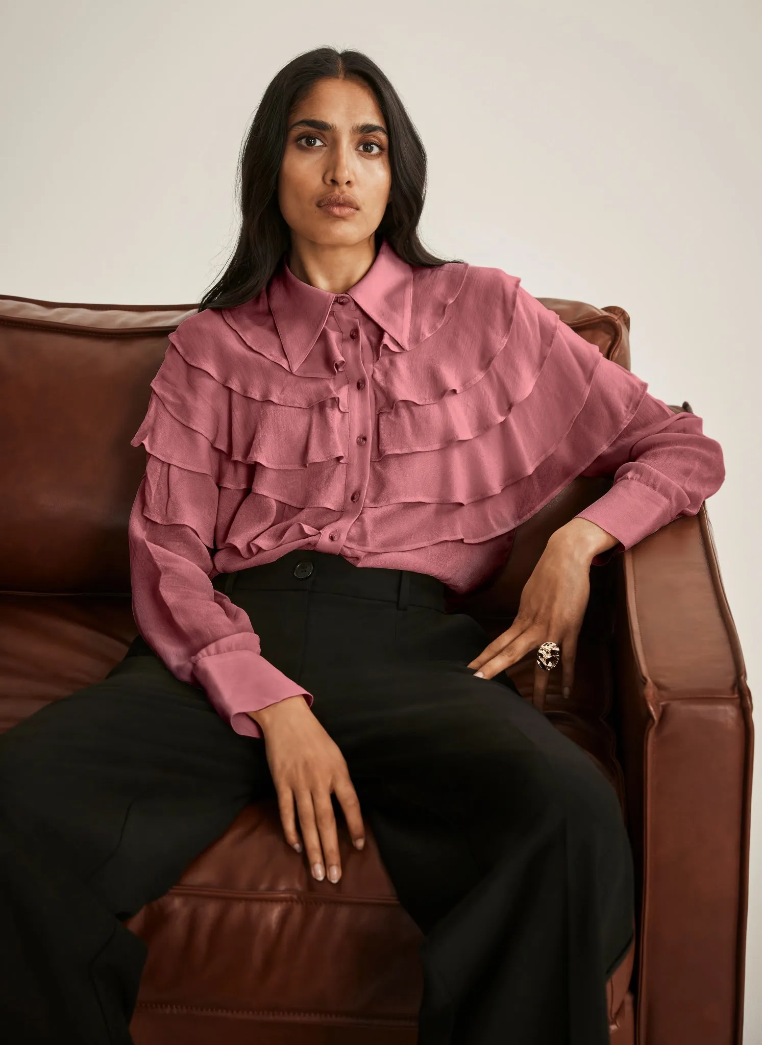 Pink Ruffle Shirt sold by Mint Velvet product image thumbnail 3
