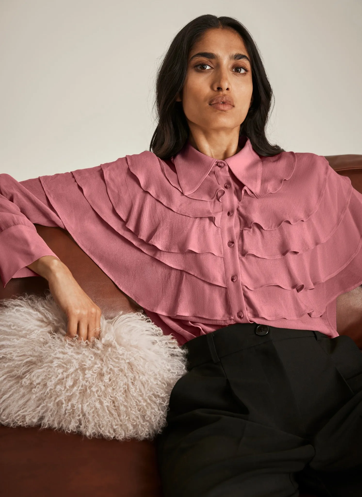 Pink Ruffle Shirt sold by Mint Velvet product image thumbnail 2
