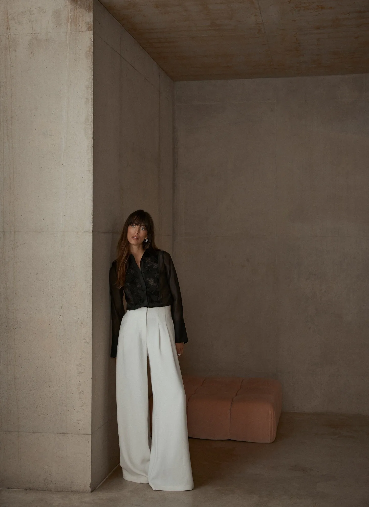 White Wide Leg Darted Trousers sold by Mint Velvet product image thumbnail 5